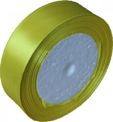 Ribbon Satin In Yellow Colour Κορδέλα Σατέν με Ούγια Κίτρινη 2.5cmx22m 25mm 22m 1pcs