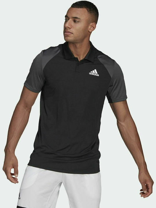 Adidas Club Tennis Ανδρική Μπλούζα Polo Κοντομάνικη Μαύρη