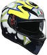 AGV K-3 SV Full Face Helmet with Sun Visor ECE 22.05 1490gr Multi - Bubble Blue/White/Yellow Fluo 210301A2MY003004