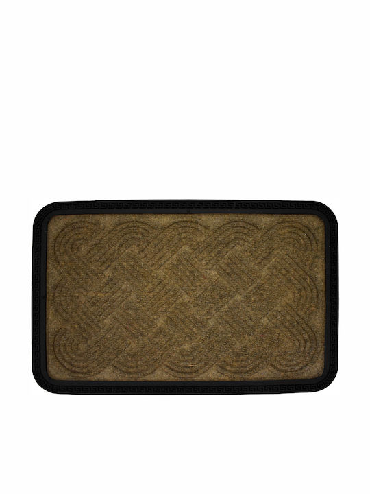 Chios Hellas Carpet with Non-Slip Underside Doormat Πλεξούδα ΠΔ336 Καφέ 40x60εκ.