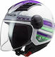 LS2 OF562 Airflow Ronnie Titanium/Violet Motorradhelm Jet ECE 22.05 950gr 30562 55 08