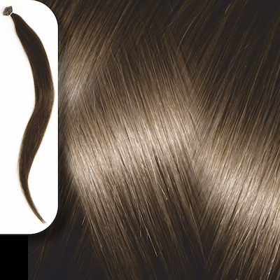 Yanni Extensions Extensie Keratin cu Păr Natural în Lumină Castan Culoare 50cm