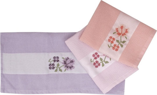 Viopros Laura Geschirrtuch aus 100% Baumwolle in Rosa Farbe 45x75cm