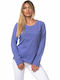 Bodymove Women's Blouse Cotton Long Sleeve Purple