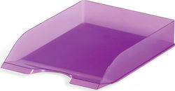 Durable Transparent Filing Tray Plastic Purple 33.7x25.3x6.3cm