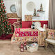 Teoran Gift Christmas Fabric Tablecloth Ornament L140xW140cm