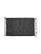 Viopros Rug Rug Fireplace Rectangular Leather with Fringes 4 Black