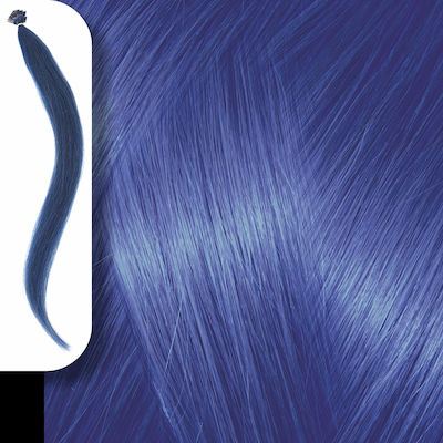 Yanni Extensions Extensie Keratin cu Păr Natural în Albastru Culoare 50cm