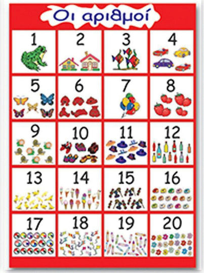 Ellinoekdotiki Educational Kids Poster Numbers 50x70cm