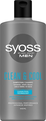 Syoss Men Clean & Cool Shampoos Reconstruction/Nourishment for Oily Hair 440ml