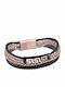 Black leather and steel bracelet BR-ART00409BR