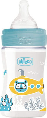 Chicco Plastikflasche Well Being Gegen Koliken mit Silikonsauger für 0+, 0+ m, Monate Ciel U-Boot 150ml 1Stück