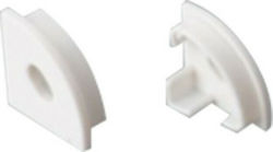 Aca Angular Cap for LED Strip Σετ Πλαστικές Τάπες 2τμχ για Προφίλ Αλουμινίου EP161