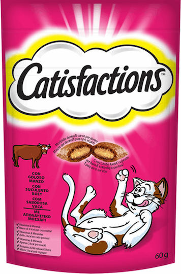 Catisfactions Σνακ Γάτας με Μοσχάρι 60gr