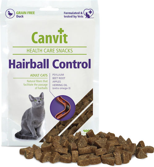 Canvit Hairball Control Treats with Potatoes Snacks for Hairballs for Adult Cats 100gr