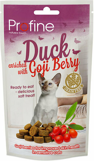 Profine Katzenleckerlis mit Ente Snacks mit Ente & Goji Beeren für Erwachsene Katzen 50gr