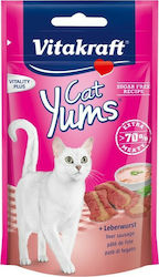 Vitakraft Cat Yums Snack-Leckereien mit Leber Leber gefüllte Leckerlis für Erwachsene Katzen 40gr