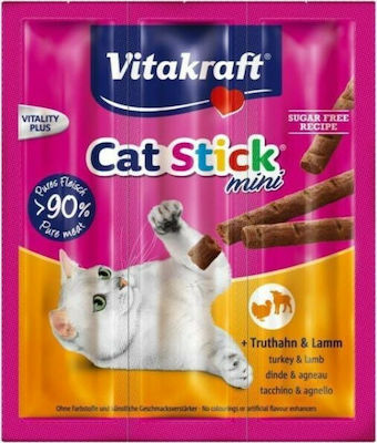 Vitakraft Cat Mini Treats in Stick with Turkey with Turkey & Lamb 3pcs for Adult Cats 18gr 340413