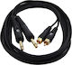 Bridgecable Cable 2 x 6.3mm male - 2x RCA male 3m (TPC-014A)