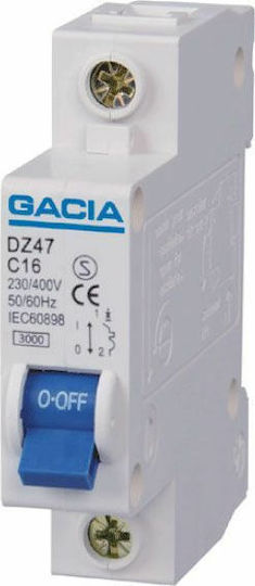 Gacia Αυτόματη Ασφάλεια 63A Μονοπολική AC 500-42308
