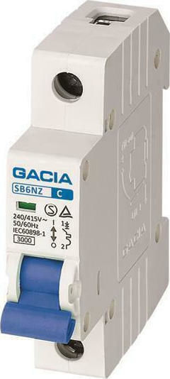 Gacia Αυτόματη Ασφάλεια 6A Μονοπολική AC 500-42300