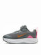 Wearallday Kids Sports Shoes Running with Hoop & Loop Closure Smoke Grey / Metallic Copper / Pink Glow