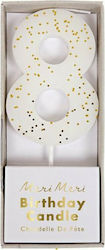 Meri Meri Birthday Candle Number "8" in White Color 158455