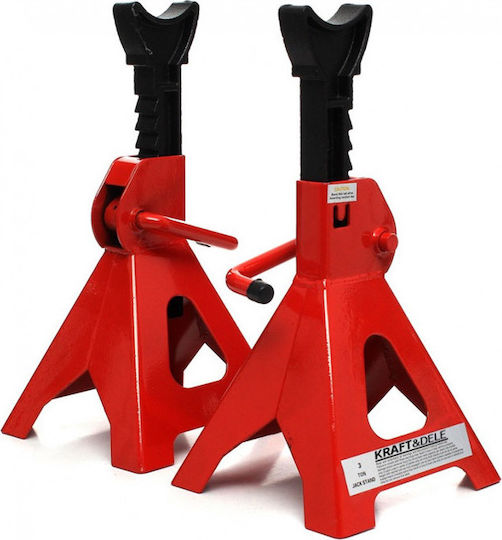 Kraft & Dele Set Tripodă Suport Auto 2ton Σετ Τρίποδα Στήριξης Οχημάτων με Δυνατότητα Ανύψωσης έως 2tone