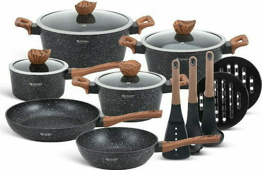 Edenberg Cookware Set from Aluminum Black 15pcs