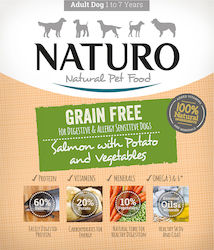 Naturo Grain Free Wet Dog Food Pouch with Vegetables, Potatoes and Salmon 1 x 400gr