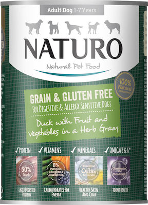 Naturo Canned Grain Free / Gluten Free Wet Dog Food with Blueberries 1 x 390gr