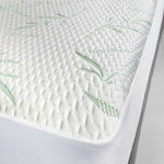 La Luna Double Waterproof Jacquard Mattress Cover Fitted Bamboo White 140x200cm