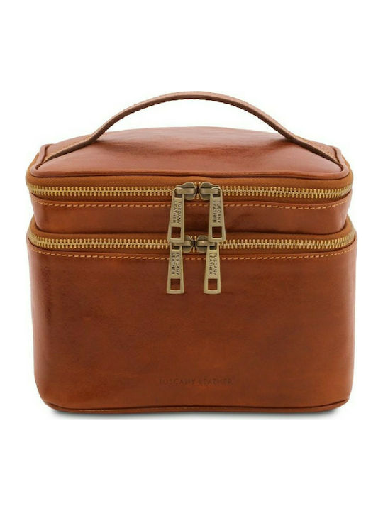 Tuscany Leather Toiletry Bag Eliot in Tabac Bro...