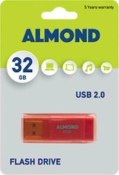 Almond Prime 32GB USB 2.0 Stick Orange