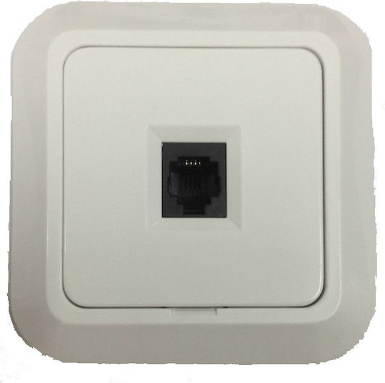 Aliberti Siros 575 Complete Single Telephone Socket White RJ11 71.08.12.100