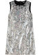 Children's Dress Sleeveless with Sequins Silver