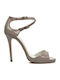 Mourtzi Patent Leather Women's Sandals with Ankle Strap Gray