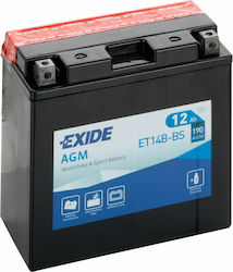 Exide AGM Motorradbatterie YT14B-BS 190A mit Kapazität 12Ah