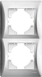 Lineme Hseries Switch Frame 2 Positions Vertical Installation in Silver Color 50-00126-5