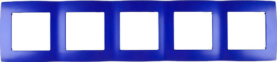 Elmark City Switch Frame 5 Positions Horizontal Installation in Blue Color 190607