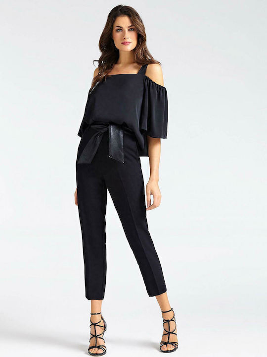 Guess Women's Fabric Trousers in Regular Fit Black