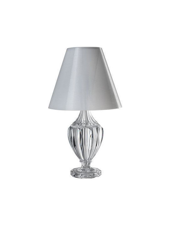 Mario Luca Giusti Lampada Joshua Opaco Plastic Table Lamp for Socket E14 with Gray Shade and Silver Base