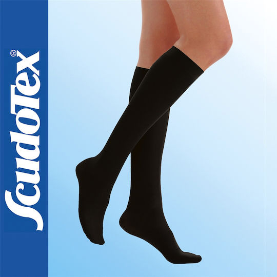 Scudotex Socks Calf High Graduated Compression with Silicone 23-32 mmHg Nero