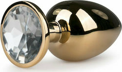 Easytoys Metal Butt Plug No 6 Πρωκτική Σφήνα Large Gold / Clear 9.5cm