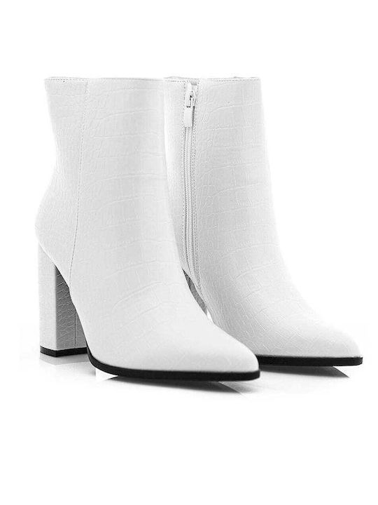 Boots Nose and Croco Look boots / White