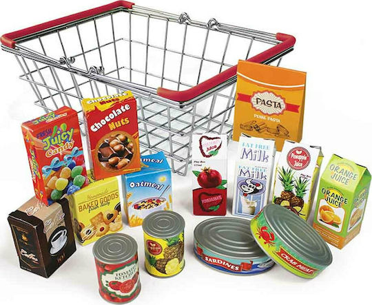 Magni Metallic Super Market Basket with Groceries for 3+ Years