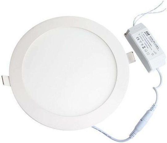 Vito Rund Vertieft LED Panel 24W mit Natürliches Weiß Licht 4000K