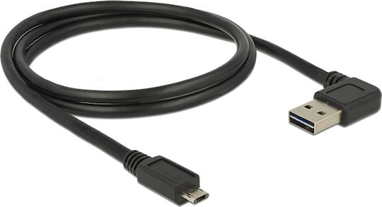 DeLock Angle (90°) USB 2.0 to micro USB Cable Μαύρο 1m 85165 1τμχ