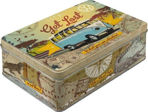 Nostalgic Art Flat VW Get Lost General Use Box with Lid Metallic 23x16x7cm