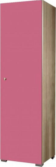 G1 Eine Tür Kinderkleiderschrank Eiche-Rosa 45x50x180cm
